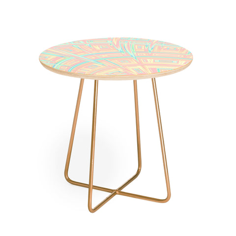 Kaleiope Studio Funky Colorful Fractal Texture Round Side Table