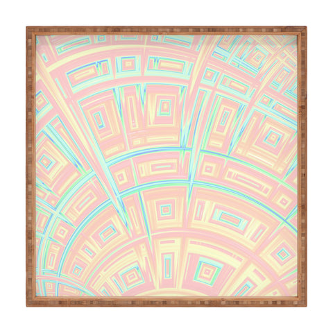 Kaleiope Studio Funky Colorful Fractal Texture Square Tray