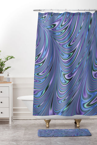 Kaleiope Studio Funky Jewel Tone Swirls Shower Curtain And Mat