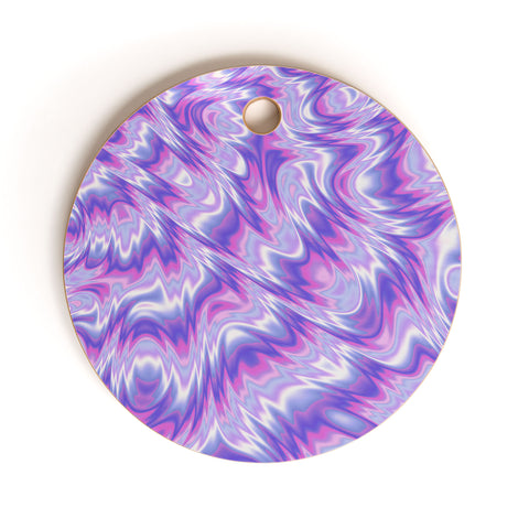 Kaleiope Studio Funky Purple Fractal Texture Cutting Board Round