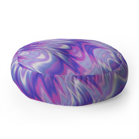 Kaleiope Studio Funky Purple Fractal Texture Floor Pillow Round