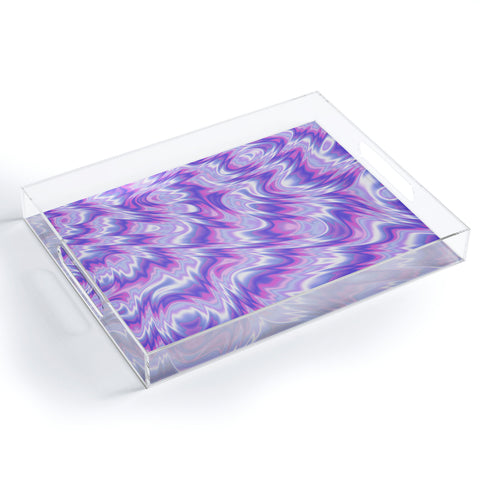 Kaleiope Studio Funky Purple Fractal Texture Acrylic Tray