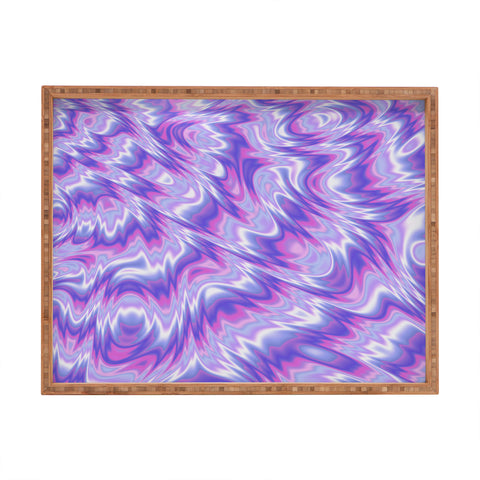 Kaleiope Studio Funky Purple Fractal Texture Rectangular Tray