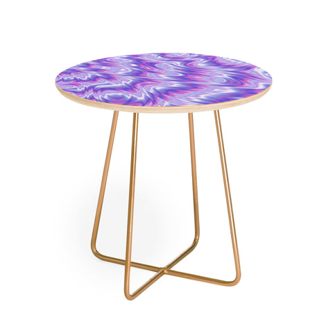 Kaleiope Studio Funky Purple Fractal Texture Round Side Table