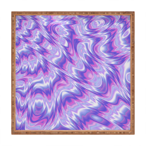 Kaleiope Studio Funky Purple Fractal Texture Square Tray