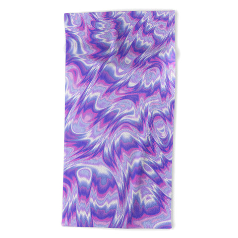Kaleiope Studio Funky Purple Fractal Texture Beach Towel