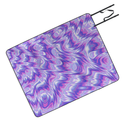 Kaleiope Studio Funky Purple Fractal Texture Picnic Blanket