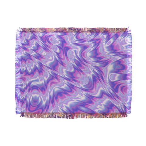 Kaleiope Studio Funky Purple Fractal Texture Throw Blanket