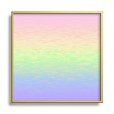 Kaleiope Studio Groovy Boho Pastel Rainbow Metal Square Framed Art Print