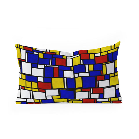 Kaleiope Studio Groovy Modern Mondrian Pattern Oblong Throw Pillow