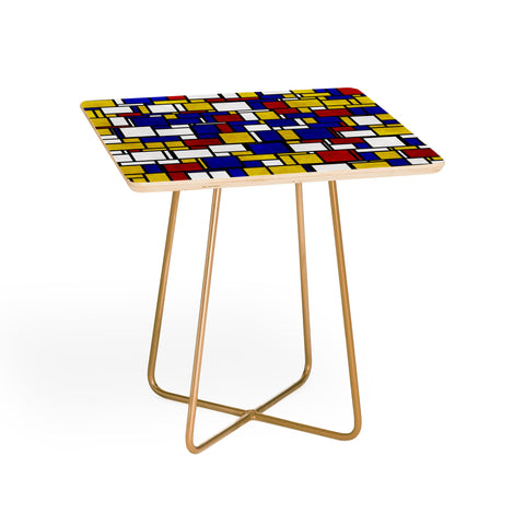 Kaleiope Studio Groovy Modern Mondrian Pattern Side Table