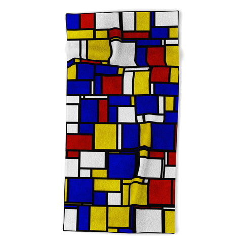 Kaleiope Studio Groovy Modern Mondrian Pattern Beach Towel