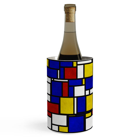 Kaleiope Studio Groovy Modern Mondrian Pattern Wine Chiller