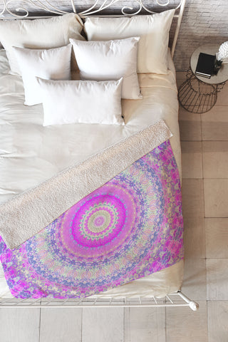 Kaleiope Studio Groovy Vibrant Mandala Fleece Throw Blanket