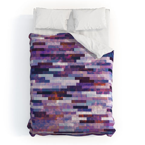 Kaleiope Studio Grungy Purple Tiles Comforter