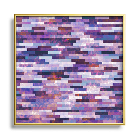 Kaleiope Studio Grungy Purple Tiles Metal Square Framed Art Print