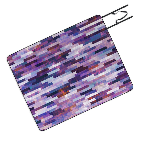 Kaleiope Studio Grungy Purple Tiles Picnic Blanket