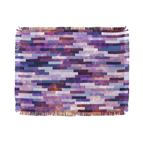 Kaleiope Studio Grungy Purple Tiles Throw Blanket