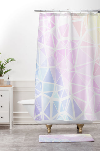 Kaleiope Studio Low Poly Pastel Shower Curtain And Mat