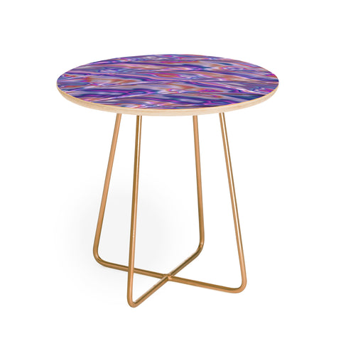 Kaleiope Studio Marbled Pink Fractal Pattern Round Side Table