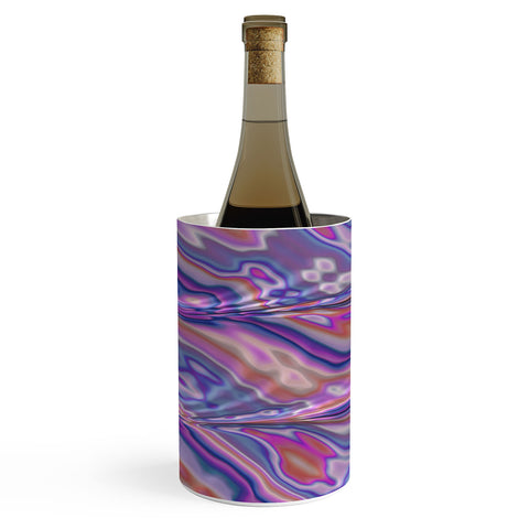 Kaleiope Studio Marbled Pink Fractal Pattern Wine Chiller
