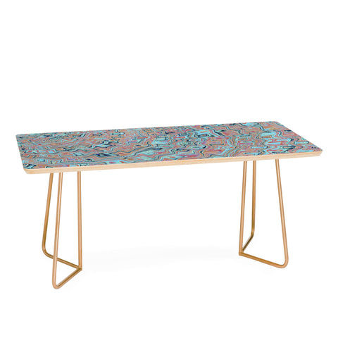 Kaleiope Studio Muted Colorful Boho Squiggles Coffee Table