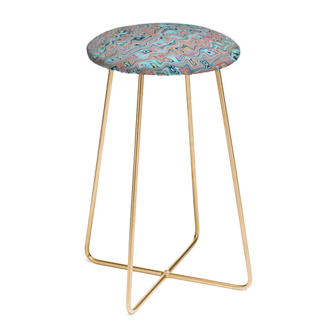 Kaleiope Studio Muted Colorful Boho Squiggles Counter Stool
