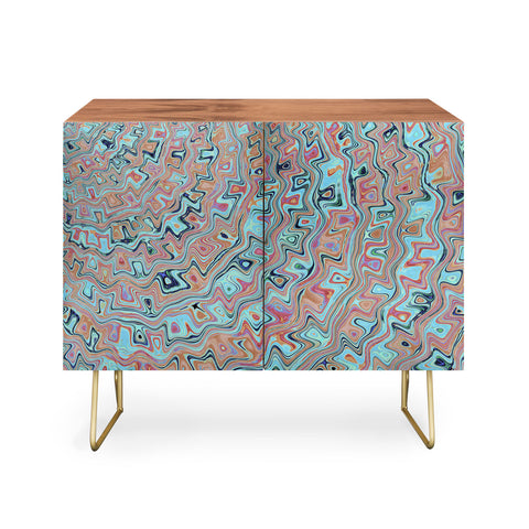 Kaleiope Studio Muted Colorful Boho Squiggles Credenza