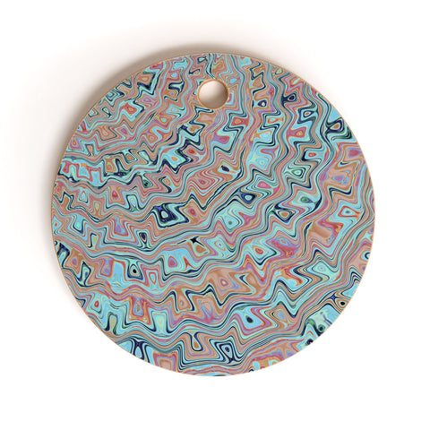 Kaleiope Studio Muted Colorful Boho Squiggles Cutting Board Round