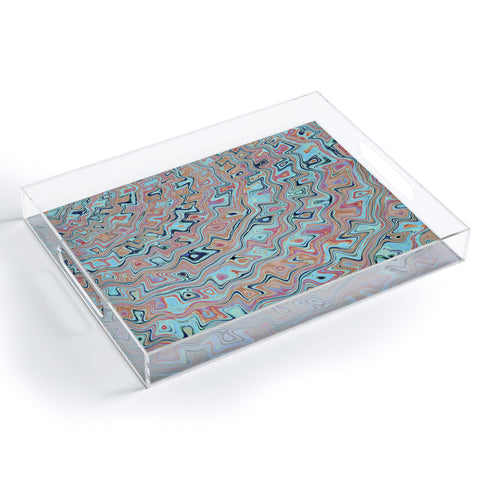 Kaleiope Studio Muted Colorful Boho Squiggles Acrylic Tray