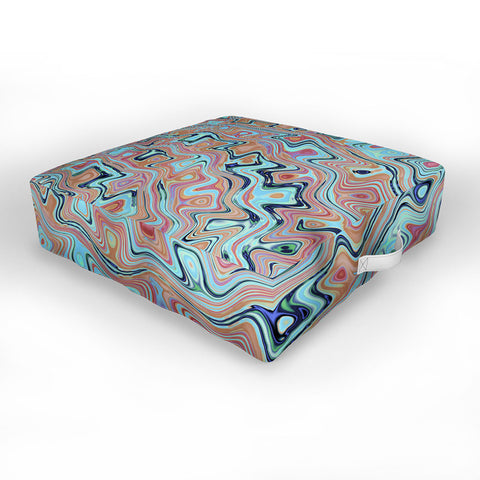 Kaleiope Studio Muted Colorful Boho Squiggles Outdoor Floor Cushion