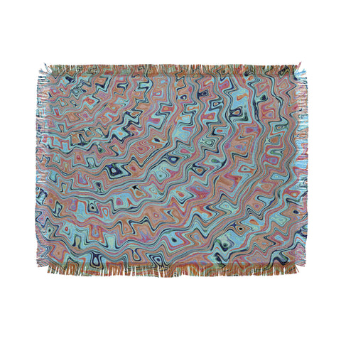 Kaleiope Studio Muted Colorful Boho Squiggles Throw Blanket
