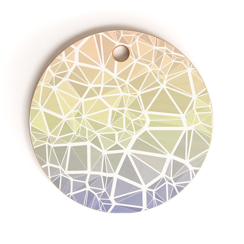 Kaleiope Studio Muted Pastel Low Poly Gradient Cutting Board Round