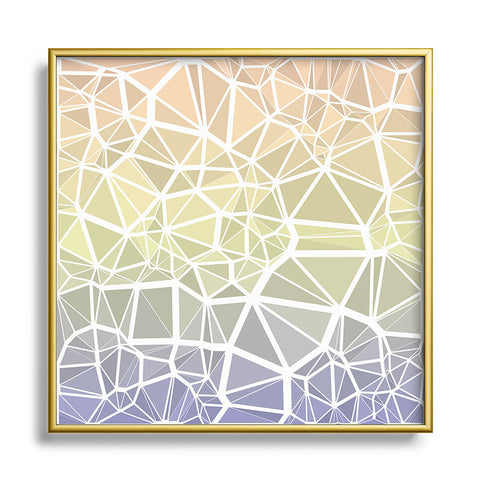 Kaleiope Studio Muted Pastel Low Poly Gradient Metal Square Framed Art Print
