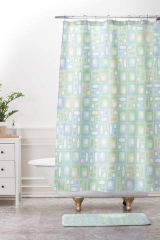 Kaleiope Studio Pastel Modern Pattern Shower Curtain And Mat