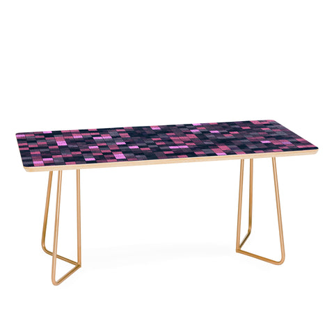 Kaleiope Studio Pink and Gray Squares Coffee Table