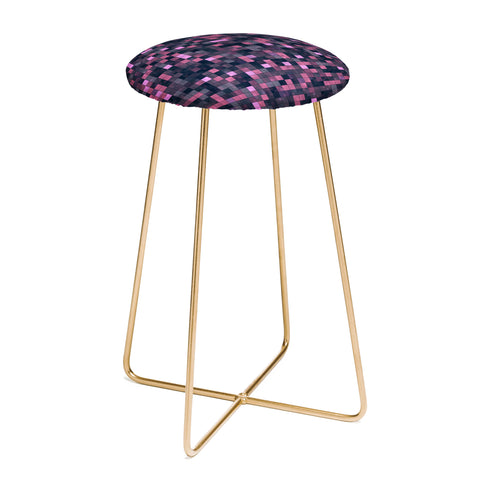 Kaleiope Studio Pink and Gray Squares Counter Stool