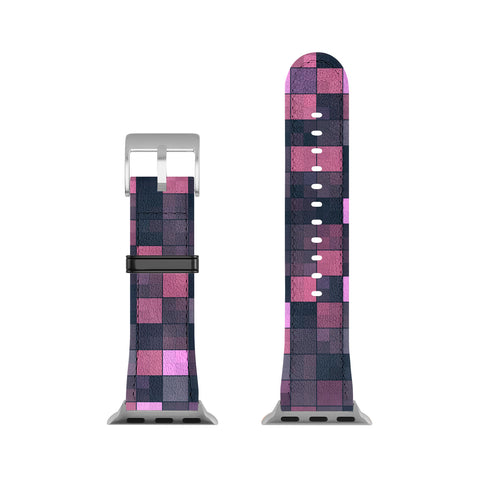 Kaleiope Studio Pink and Gray Squares Apple Watch Band