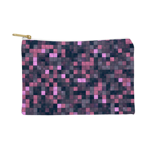 Kaleiope Studio Pink and Gray Squares Pouch