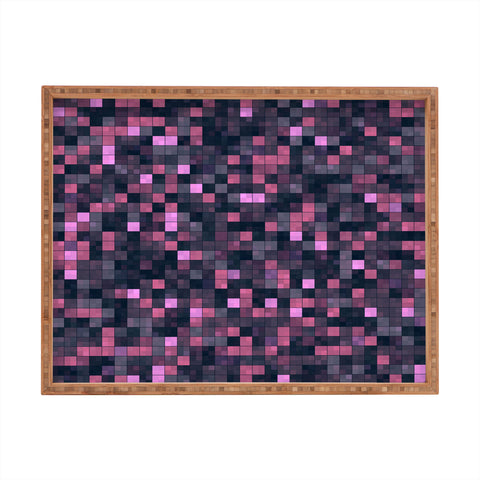 Kaleiope Studio Pink and Gray Squares Rectangular Tray