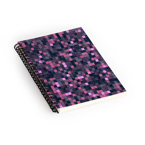 Kaleiope Studio Pink and Gray Squares Spiral Notebook