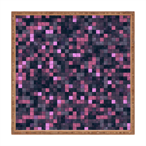Kaleiope Studio Pink and Gray Squares Square Tray