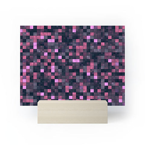 Kaleiope Studio Pink and Gray Squares Mini Art Print