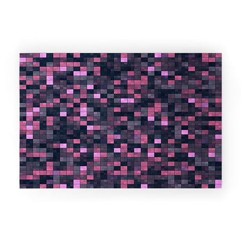 Kaleiope Studio Pink and Gray Squares Welcome Mat