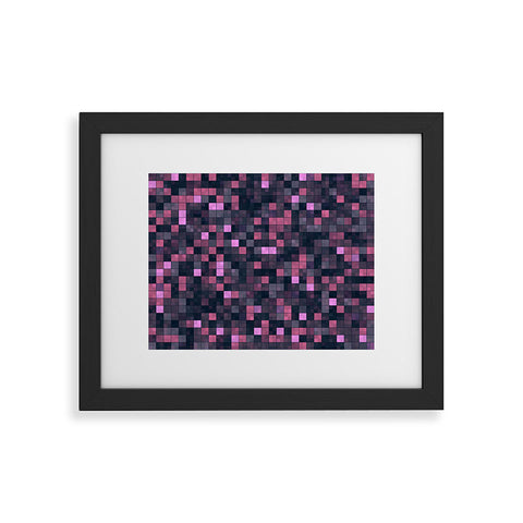Kaleiope Studio Pink and Gray Squares Framed Art Print