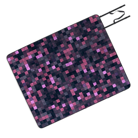 Kaleiope Studio Pink and Gray Squares Picnic Blanket