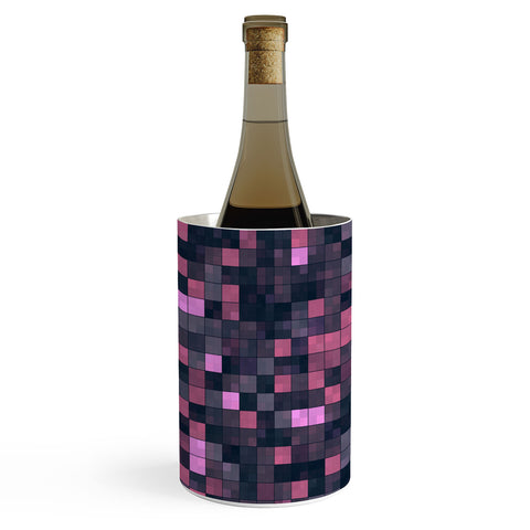 Kaleiope Studio Pink and Gray Squares Wine Chiller
