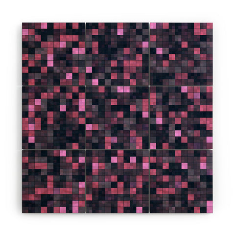 Kaleiope Studio Pink and Gray Squares Wood Wall Mural
