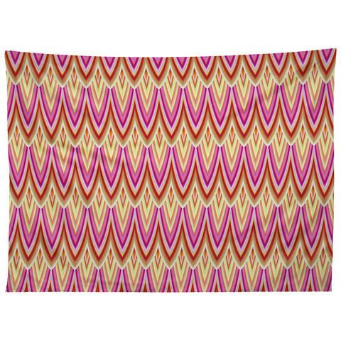 Kaleiope Studio Pink Yellow Art Deco Scales Tapestry