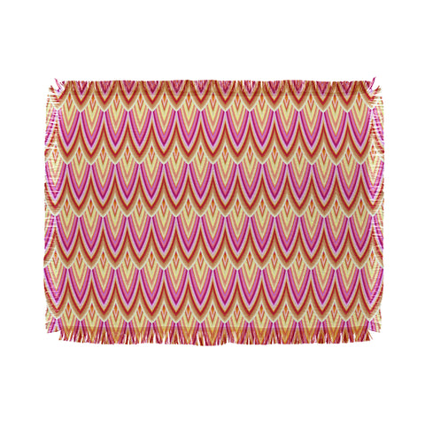 Kaleiope Studio Pink Yellow Art Deco Scales Throw Blanket
